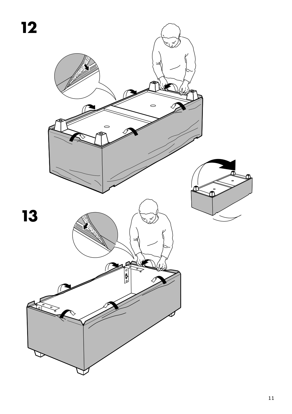 Assembly instructions for IKEA Inndyr storage bench nordvalla beige black | Page 11 - IKEA INNDYR storage bench 604.612.15