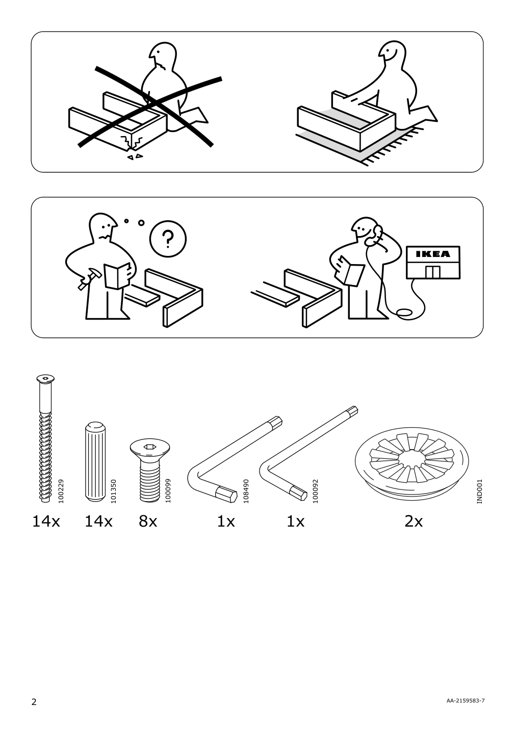 Assembly instructions for IKEA Inndyr storage bench nordvalla beige black | Page 2 - IKEA INNDYR storage bench 604.612.15