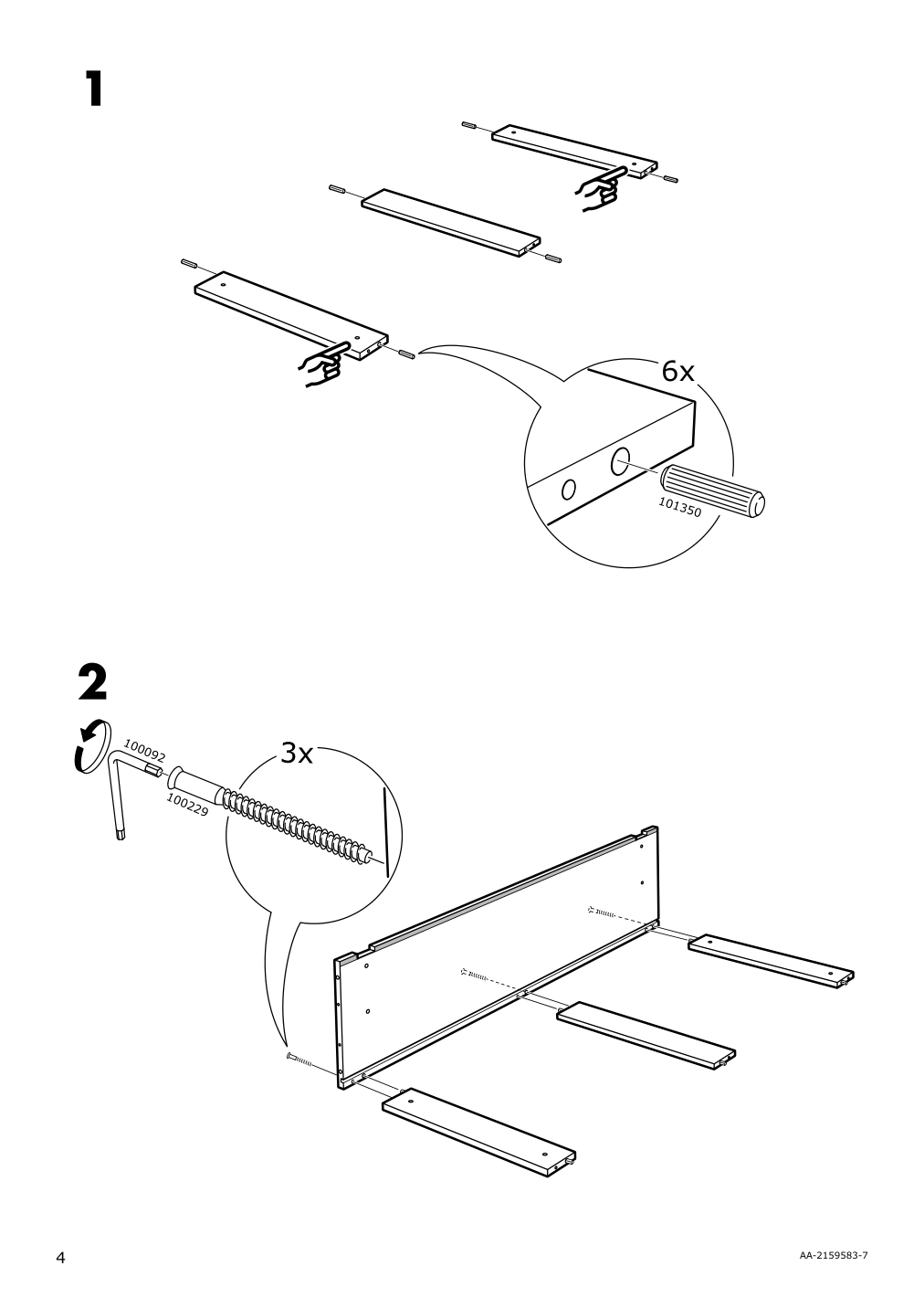 Assembly instructions for IKEA Inndyr storage bench nordvalla beige black | Page 4 - IKEA INNDYR storage bench 604.612.15