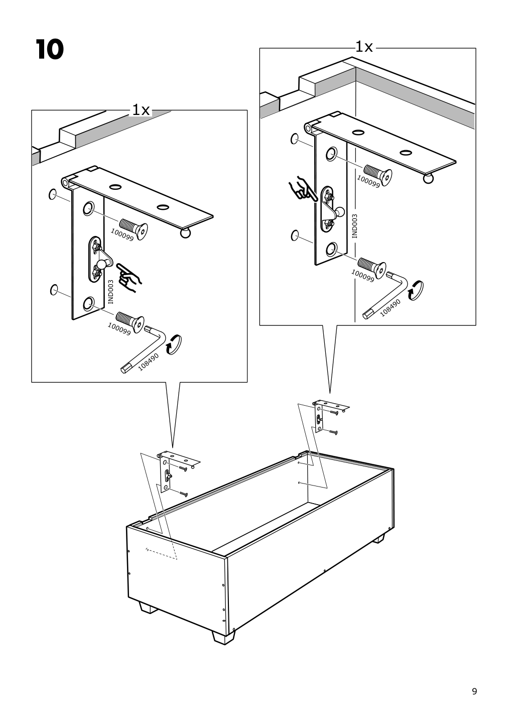 Assembly instructions for IKEA Inndyr storage bench nordvalla beige black | Page 9 - IKEA INNDYR storage bench 604.612.15