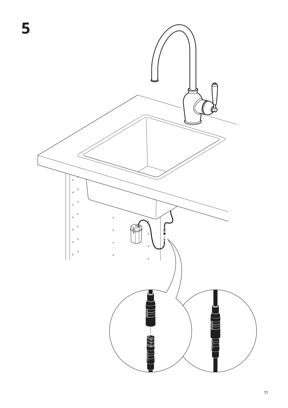 Assembly instructions for IKEA Insjoen kitchen faucet w sensor chrome plated | Page 11 - IKEA INSJÖN kitchen faucet w sensor 303.419.03