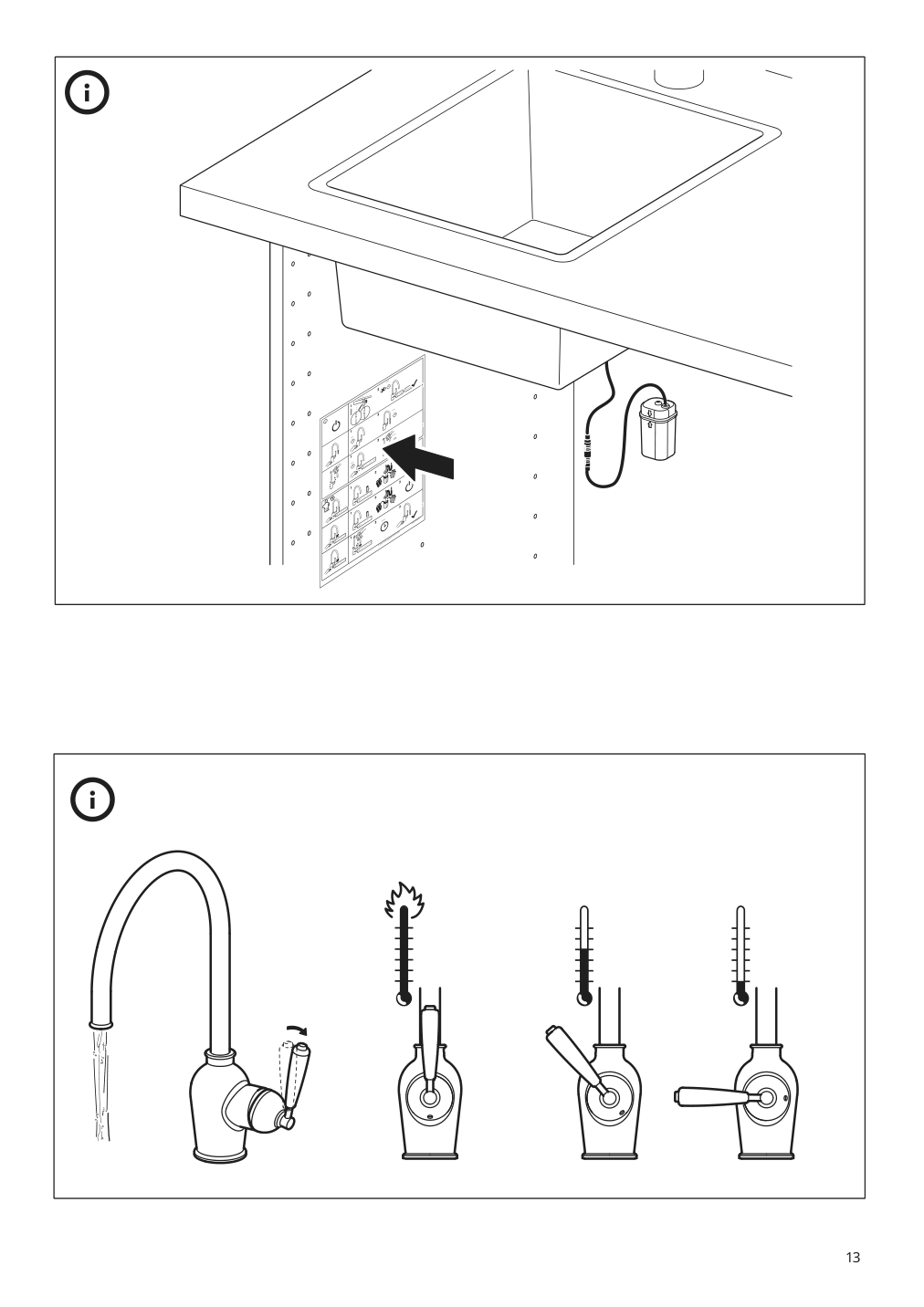 Assembly instructions for IKEA Insjoen kitchen faucet w sensor chrome plated | Page 13 - IKEA INSJÖN kitchen faucet w sensor 303.419.03