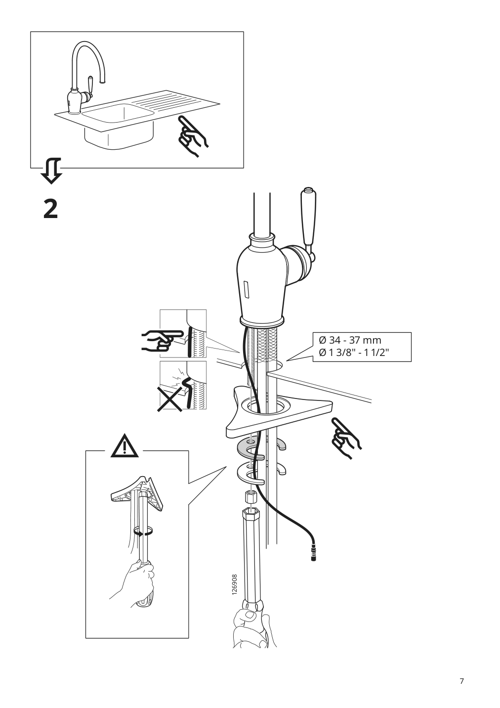 Assembly instructions for IKEA Insjoen kitchen faucet w sensor chrome plated | Page 7 - IKEA INSJÖN kitchen faucet w sensor 303.419.03