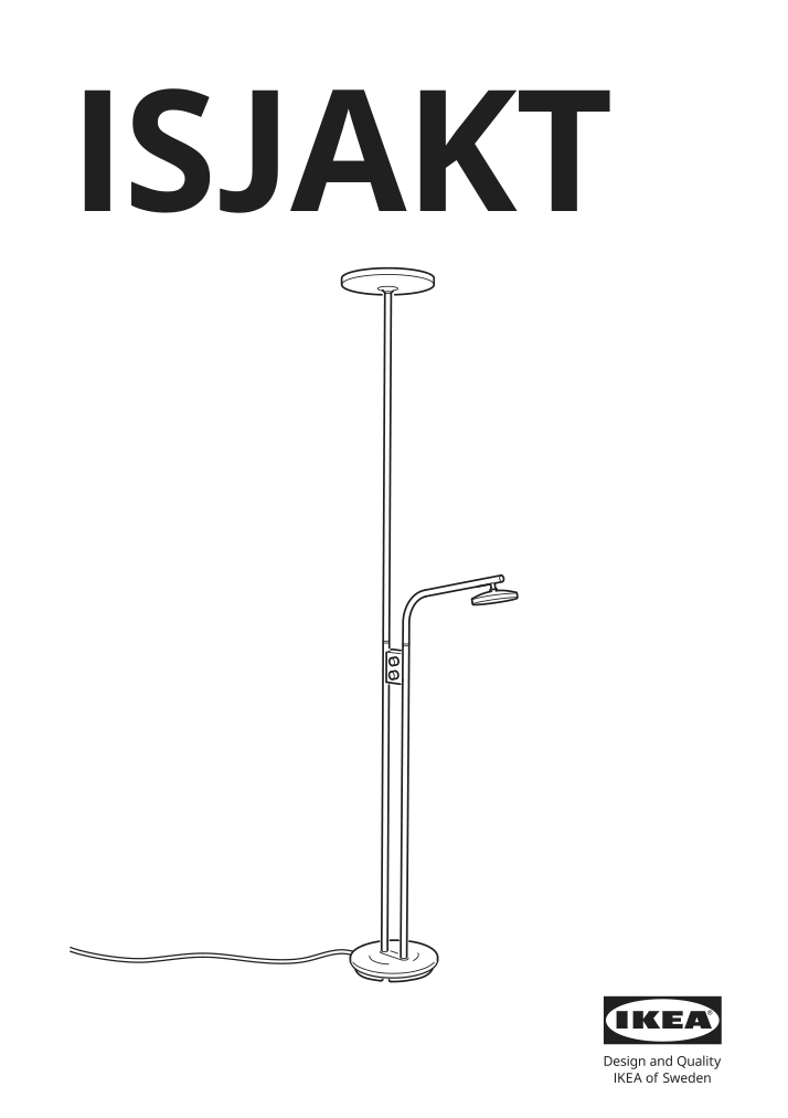 Assembly instructions for IKEA Isjakt led floor uplighter reading lamp dimmable nickel plated | Page 1 - IKEA ISJAKT LED floor uplighter/reading lamp 404.597.08