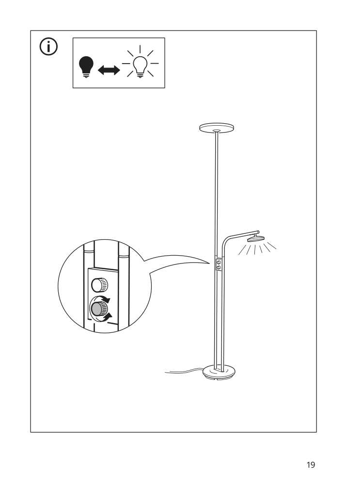 Assembly instructions for IKEA Isjakt led floor uplighter reading lamp dimmable nickel plated | Page 19 - IKEA ISJAKT LED floor uplighter/reading lamp 404.597.08