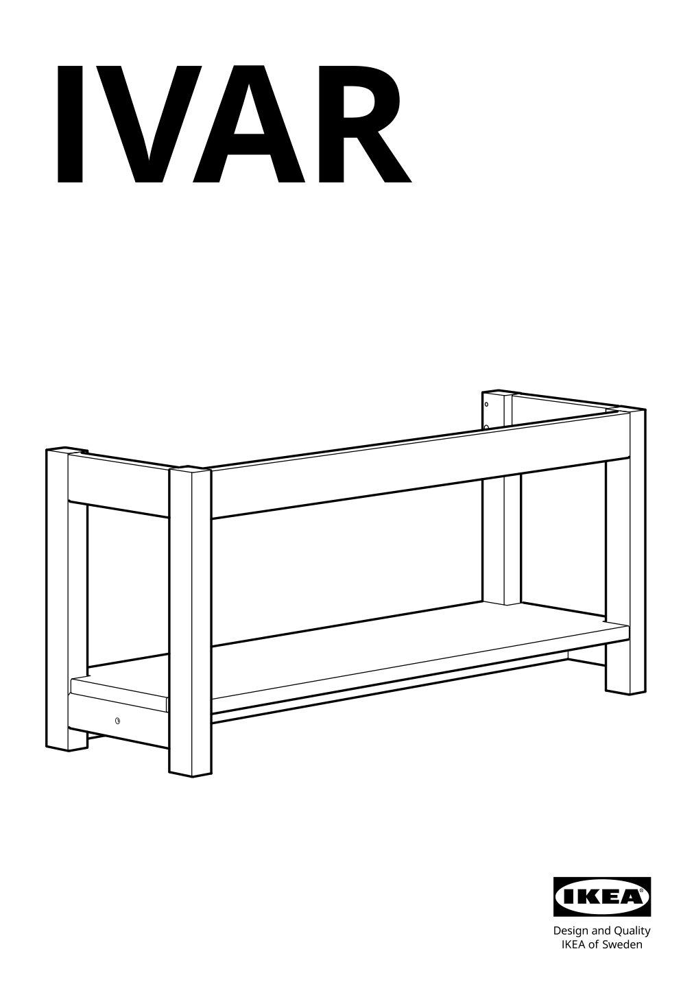 Assembly instructions for IKEA Ivar base on legs pine | Page 1 - IKEA IVAR shelving unit with cabinet 294.223.30