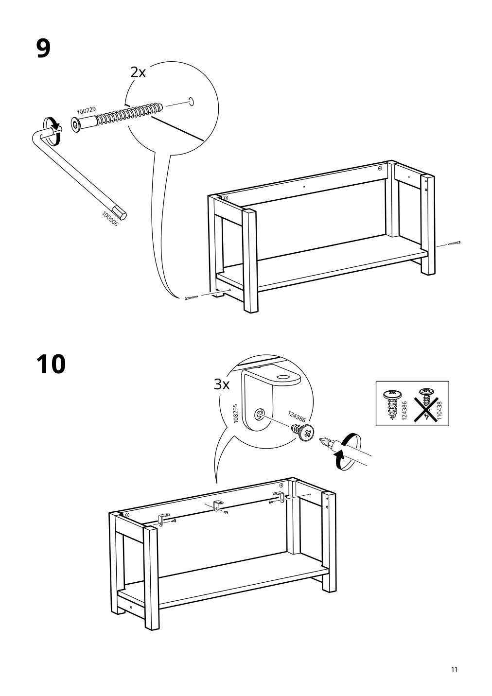 Assembly instructions for IKEA Ivar base on legs pine | Page 11 - IKEA IVAR shelving unit with cabinet 294.223.30