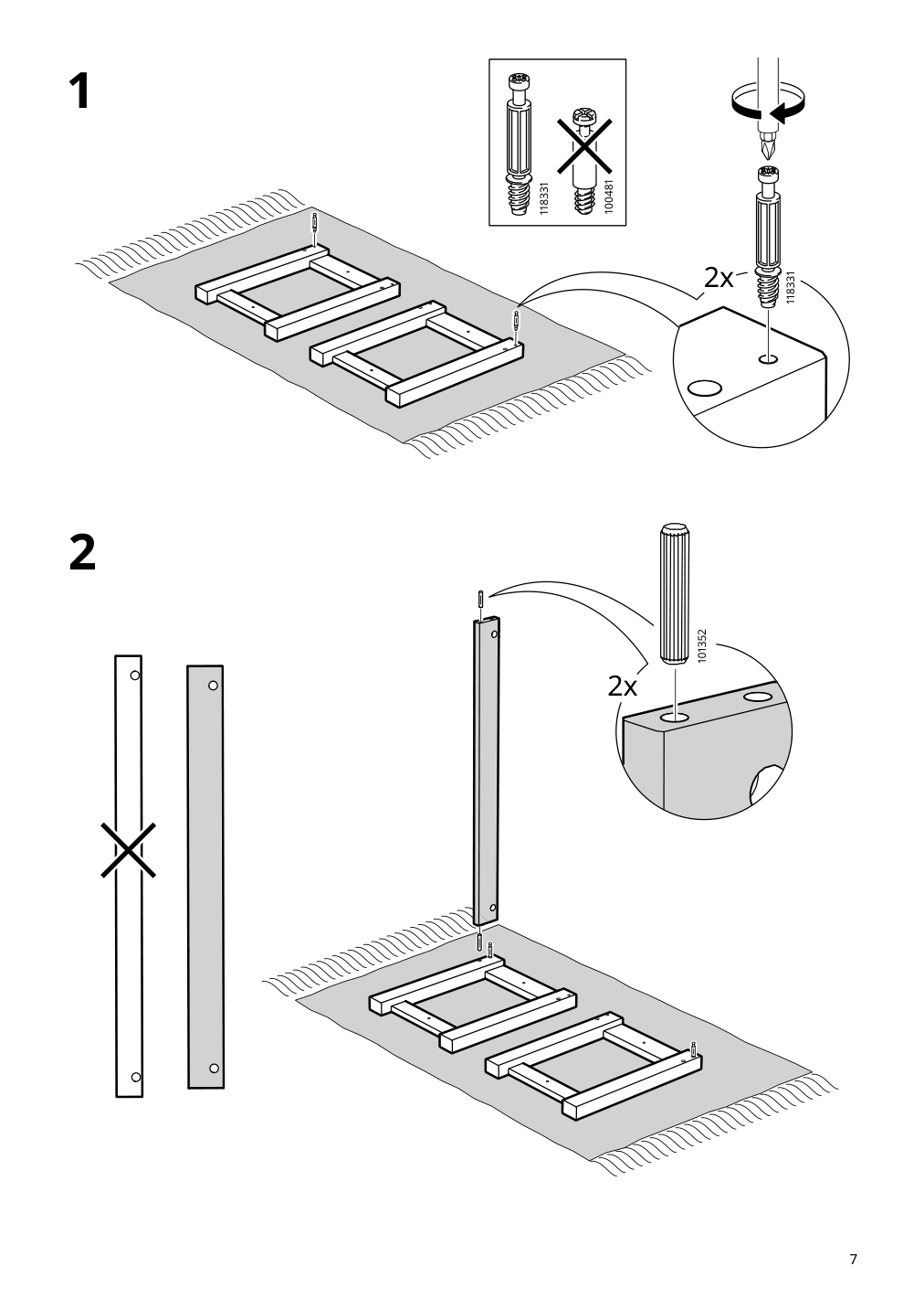 Assembly instructions for IKEA Ivar base on legs pine | Page 7 - IKEA IVAR shelving unit with cabinet 294.223.30