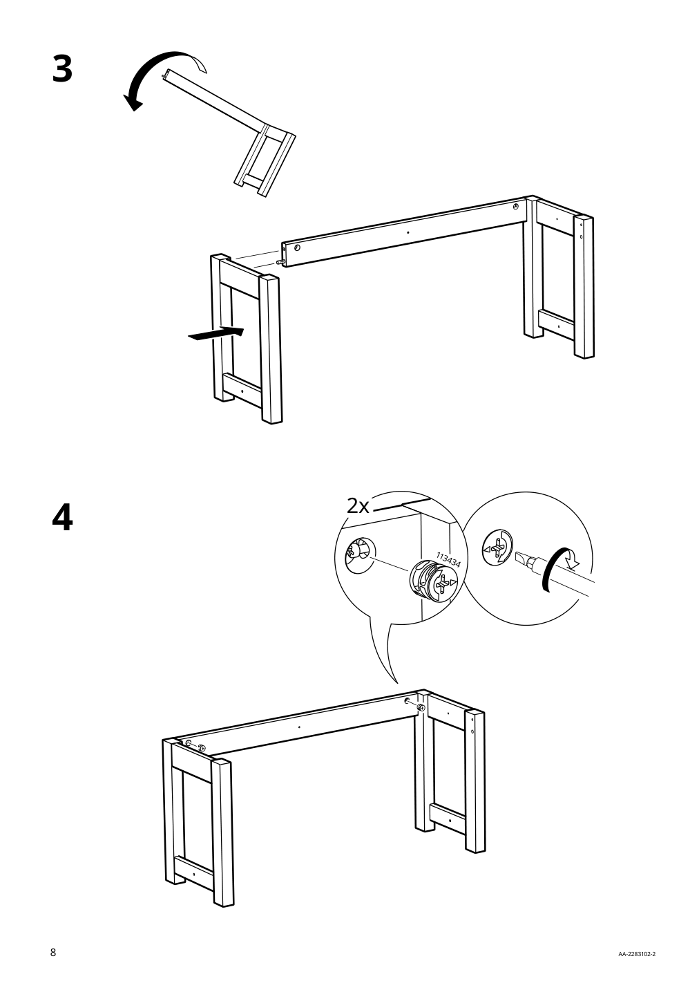 Assembly instructions for IKEA Ivar base on legs pine | Page 8 - IKEA IVAR shelving unit with cabinet 294.223.30