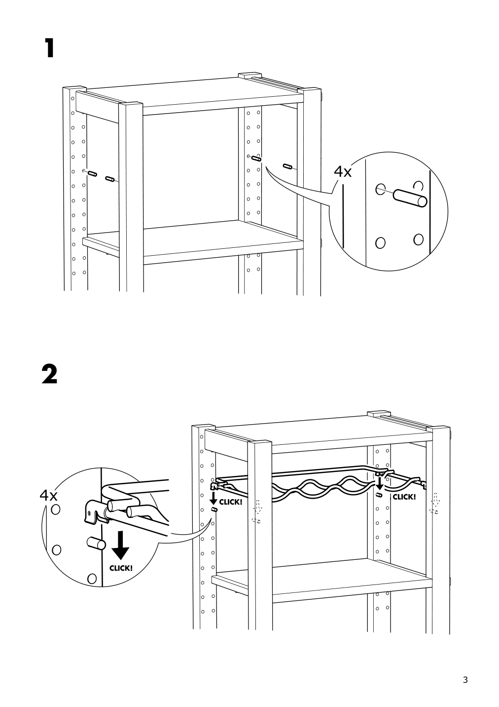 Assembly instructions for IKEA Ivar bottle rack gray | Page 3 - IKEA IVAR bottle rack 403.102.08