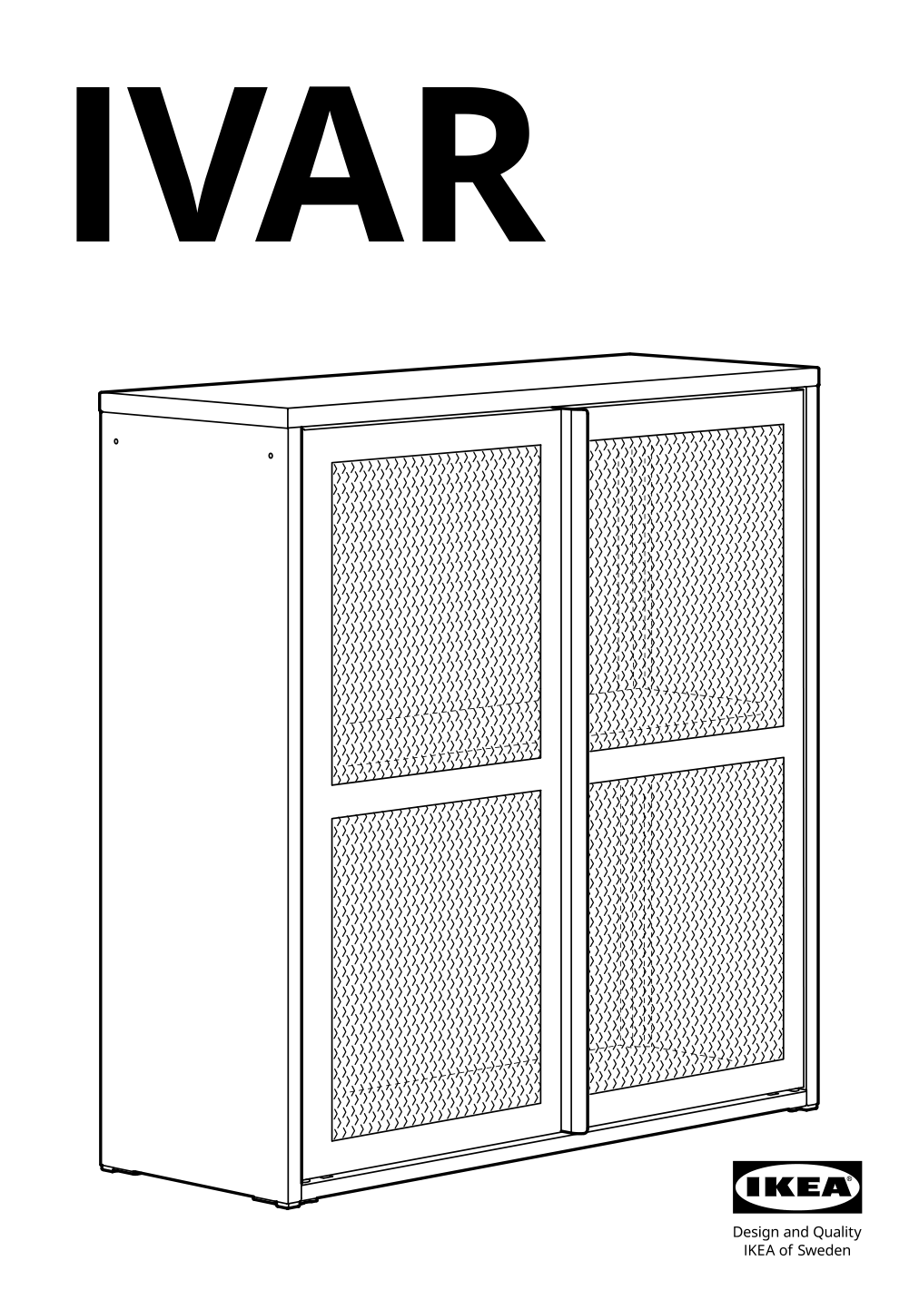 Assembly instructions for IKEA Ivar cabinet with doors gray green mesh | Page 1 - IKEA IVAR cabinet with doors 895.081.18