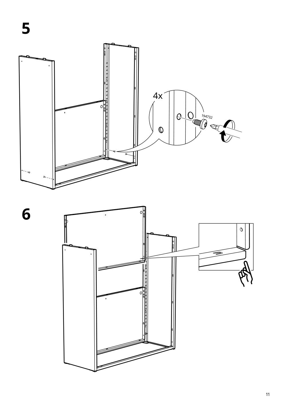 Assembly instructions for IKEA Ivar cabinet with doors gray green mesh | Page 11 - IKEA IVAR cabinet with doors 895.081.18