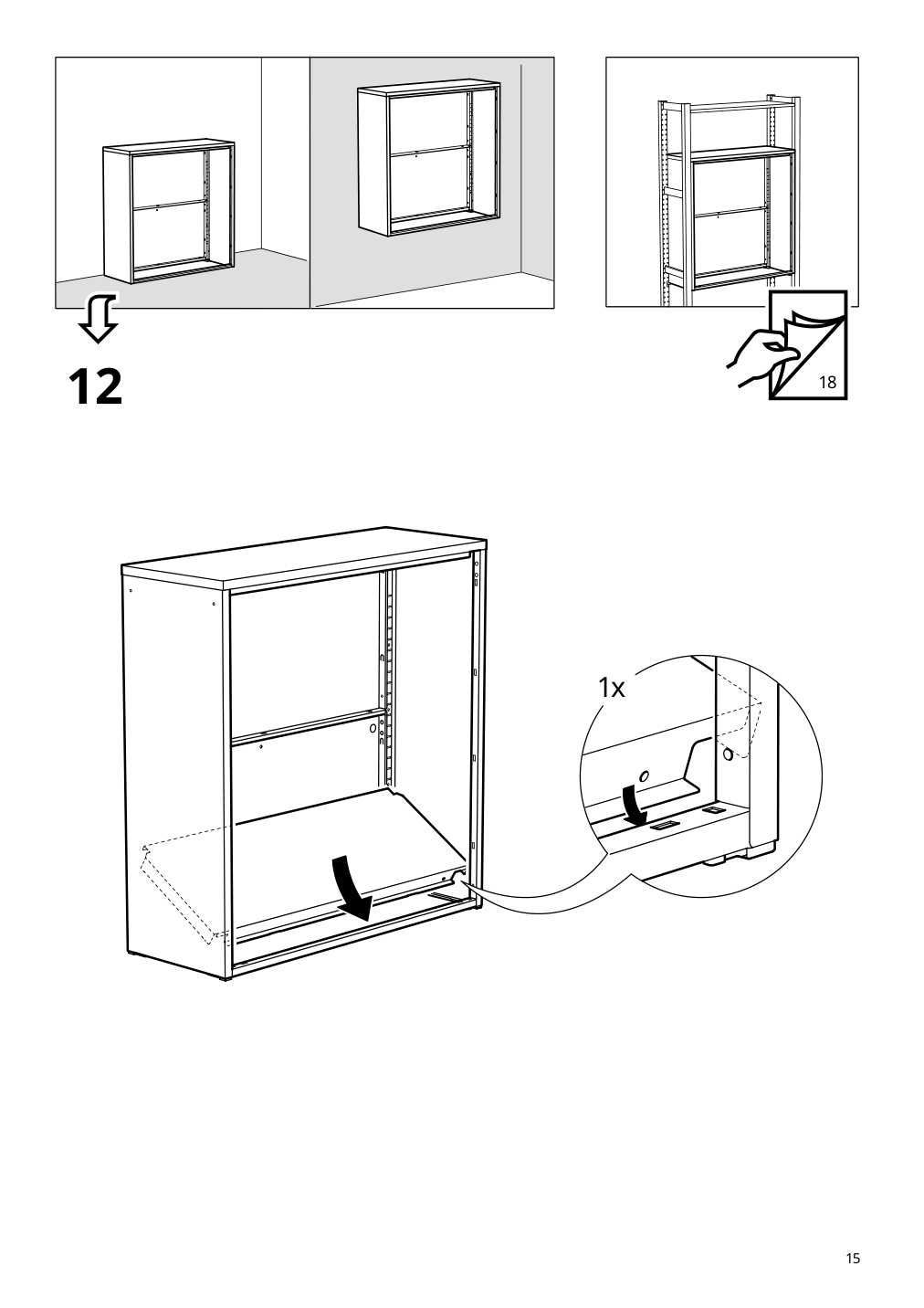 Assembly instructions for IKEA Ivar cabinet with doors gray green mesh | Page 15 - IKEA IVAR cabinet with doors 895.081.18