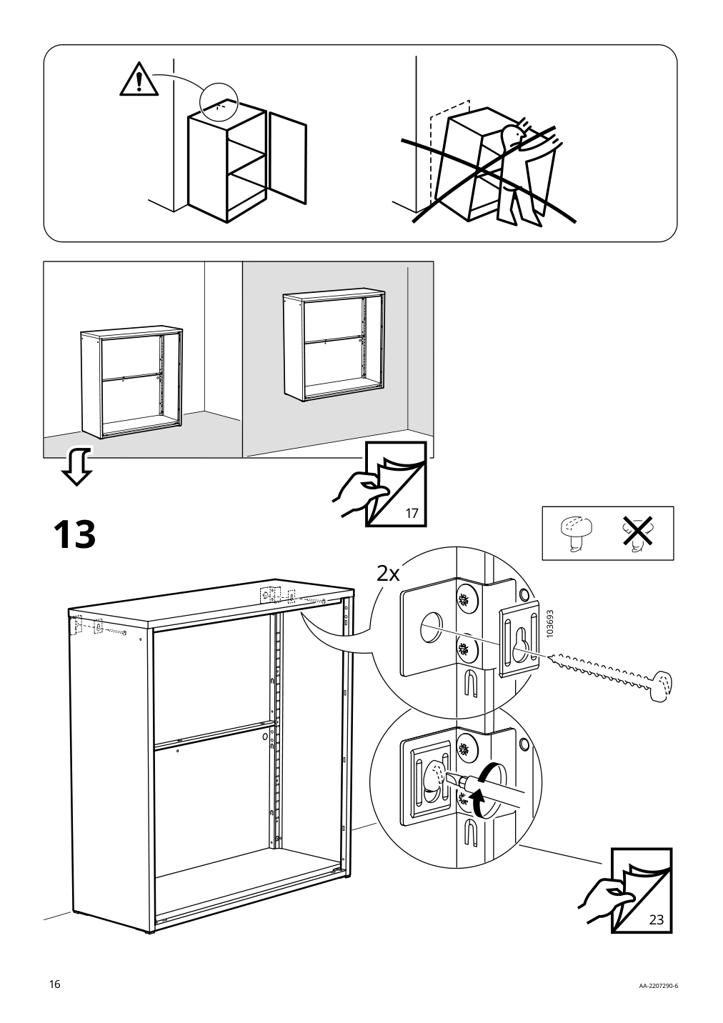 Assembly instructions for IKEA Ivar cabinet with doors gray green mesh | Page 16 - IKEA IVAR cabinet with doors 895.081.18