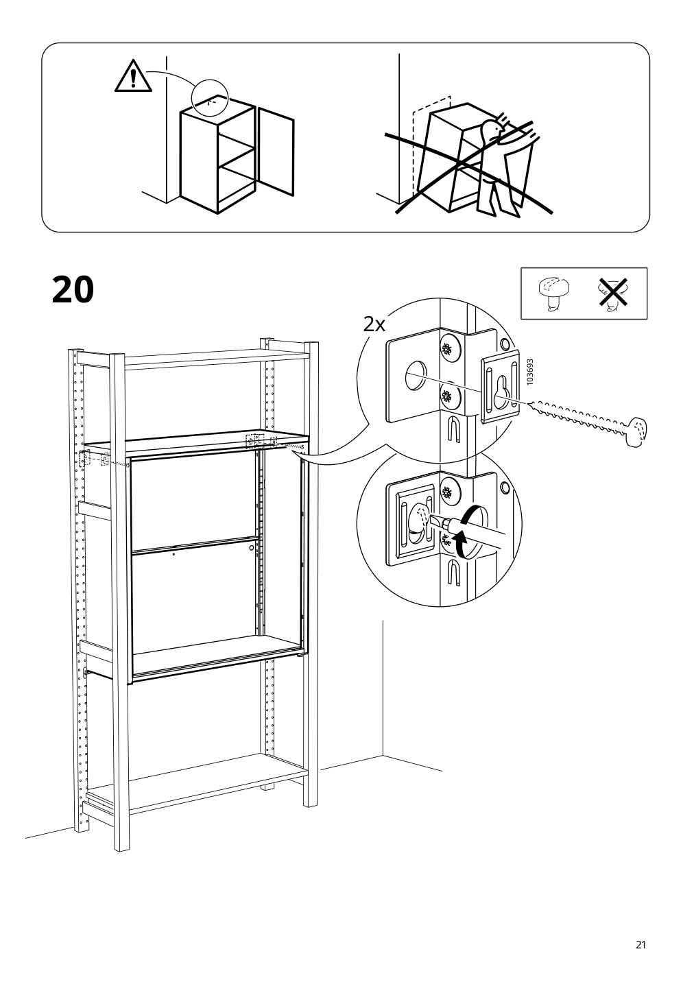 Assembly instructions for IKEA Ivar cabinet with doors gray green mesh | Page 21 - IKEA IVAR cabinet with doors 895.081.18