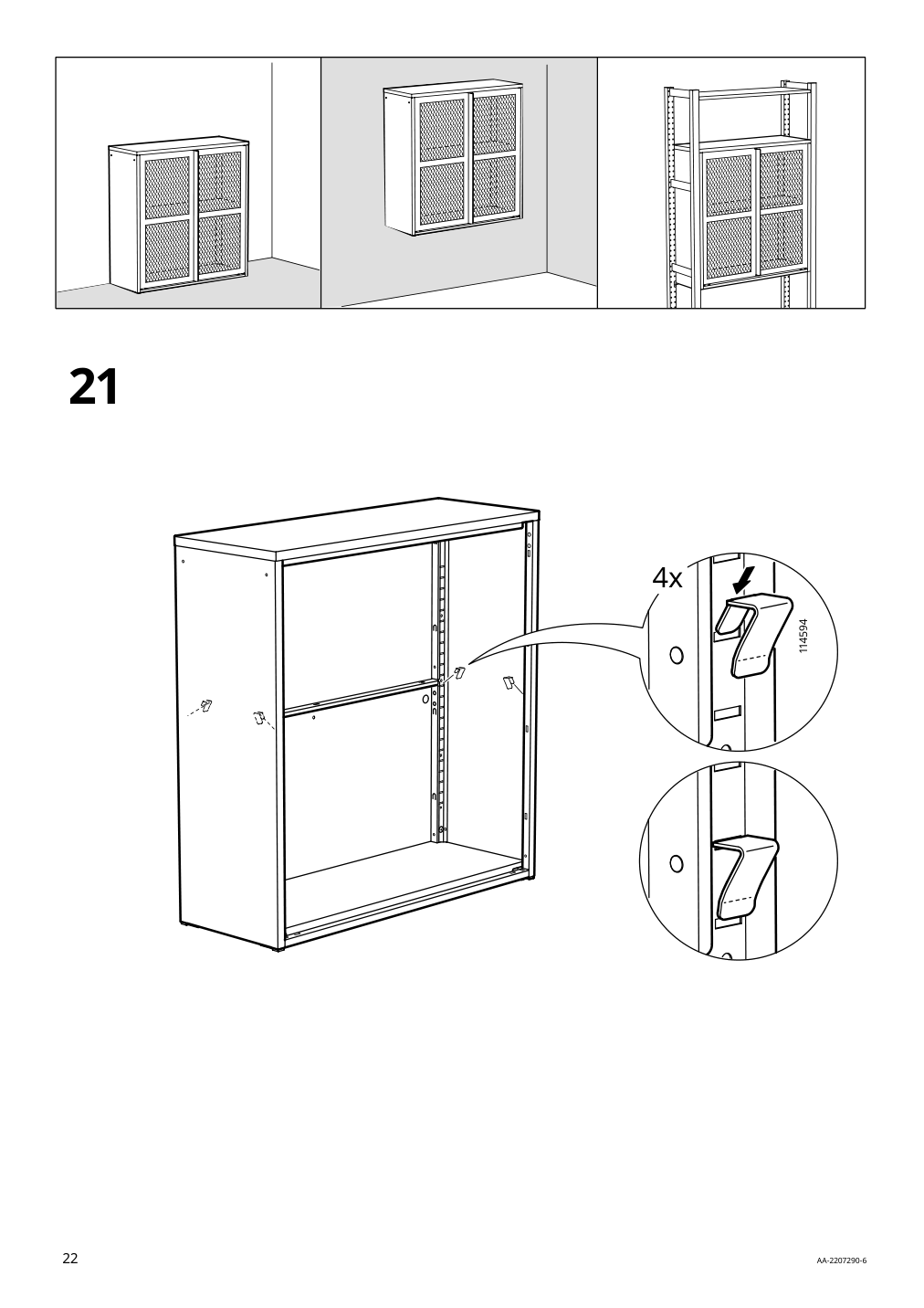 Assembly instructions for IKEA Ivar cabinet with doors gray green mesh | Page 22 - IKEA IVAR cabinet with doors 895.081.18