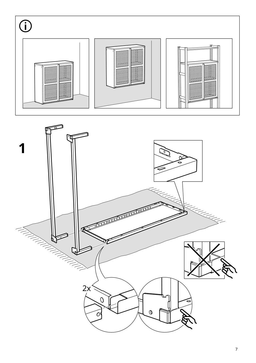 Assembly instructions for IKEA Ivar cabinet with doors gray green mesh | Page 7 - IKEA IVAR cabinet with doors 895.081.18