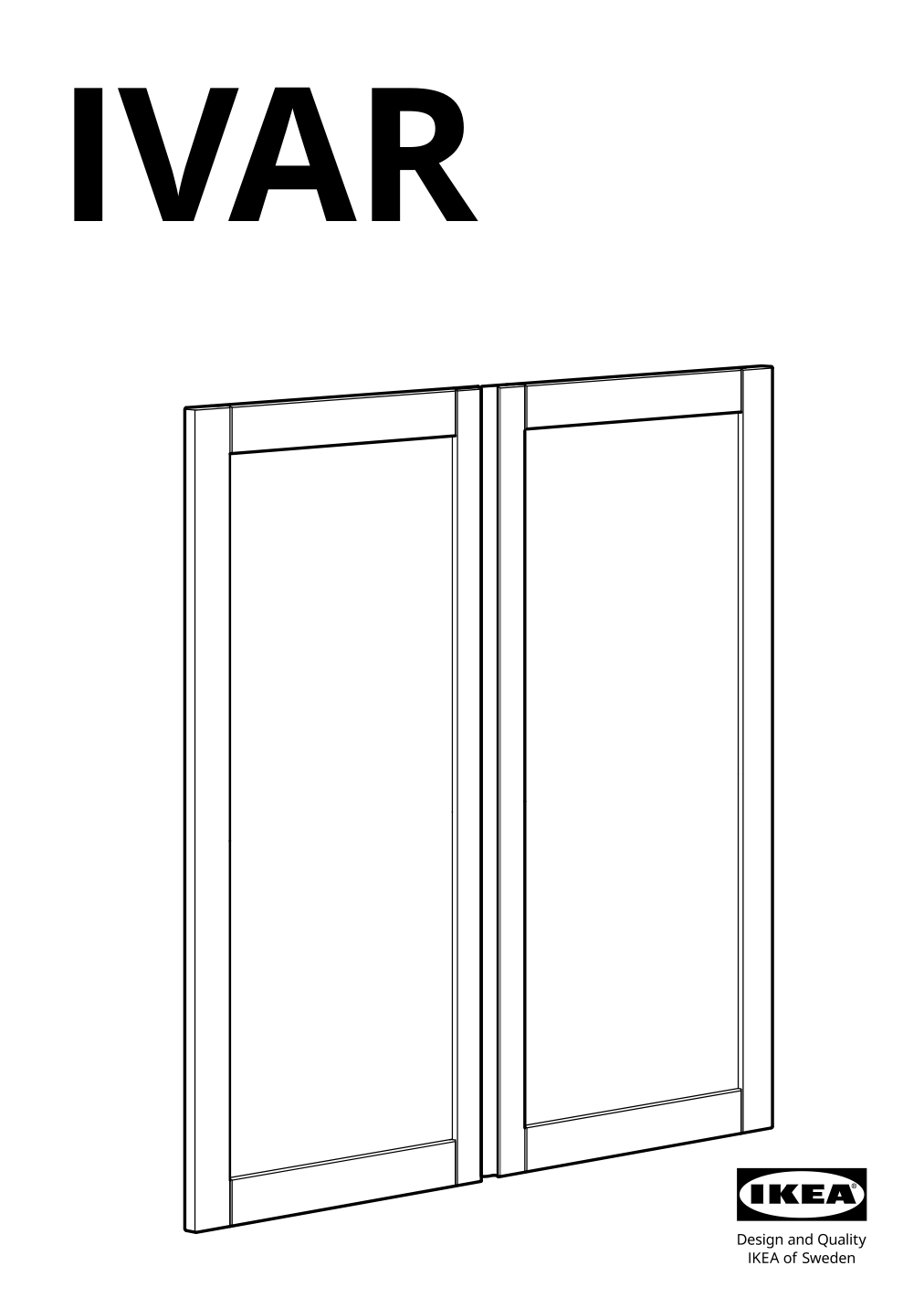 Assembly instructions for IKEA Ivar door dark gray felt | Page 1 - IKEA IVAR shelf unit with doors 195.078.67