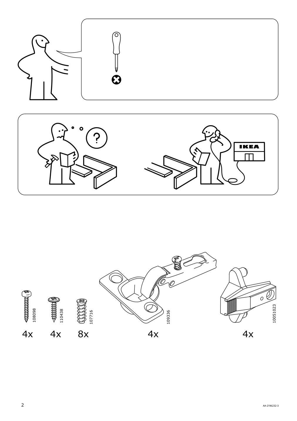 Assembly instructions for IKEA Ivar door dark gray felt | Page 2 - IKEA IVAR shelf unit with doors 395.078.71