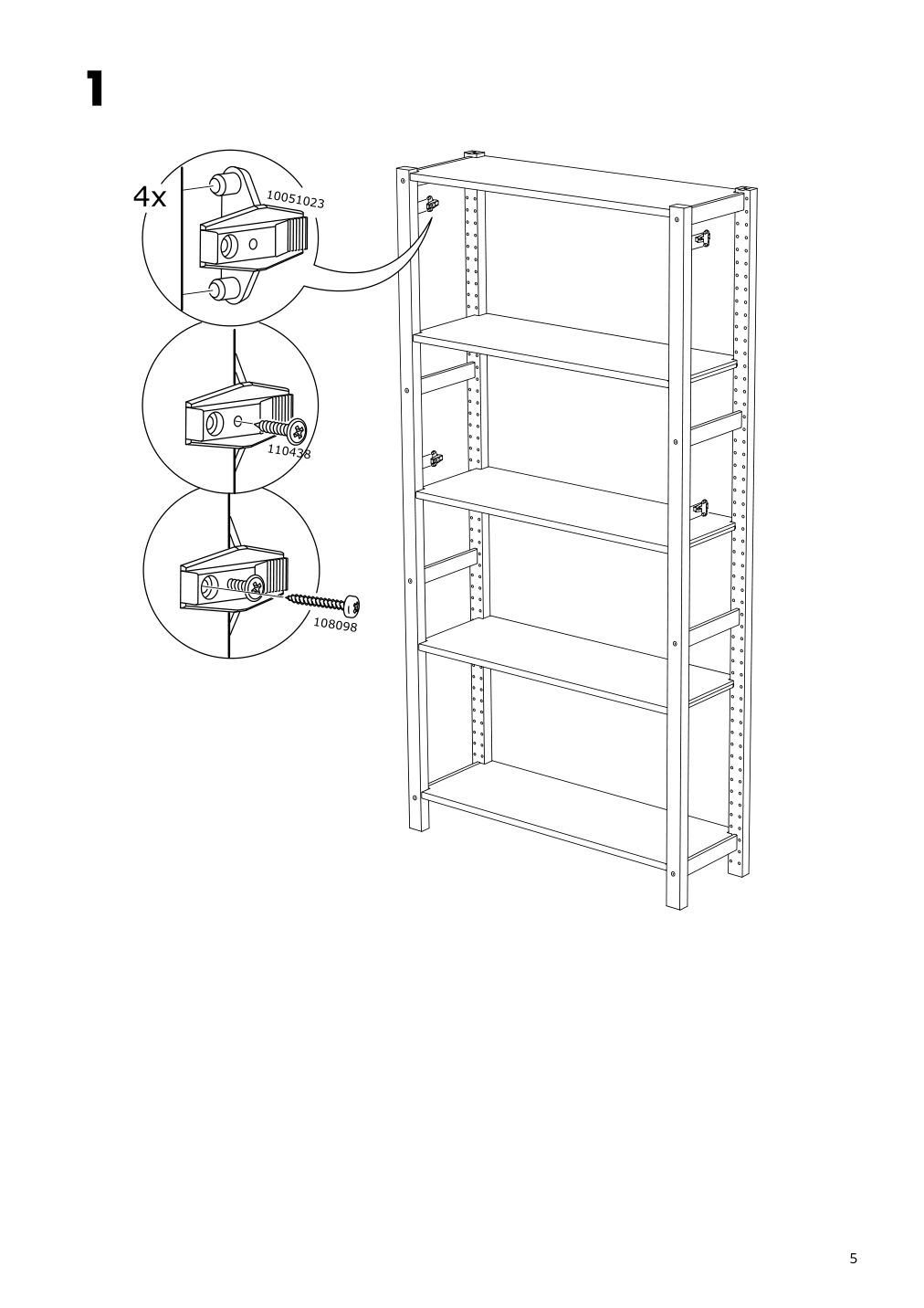 Assembly instructions for IKEA Ivar door dark gray felt | Page 5 - IKEA IVAR shelf unit with doors 195.078.67