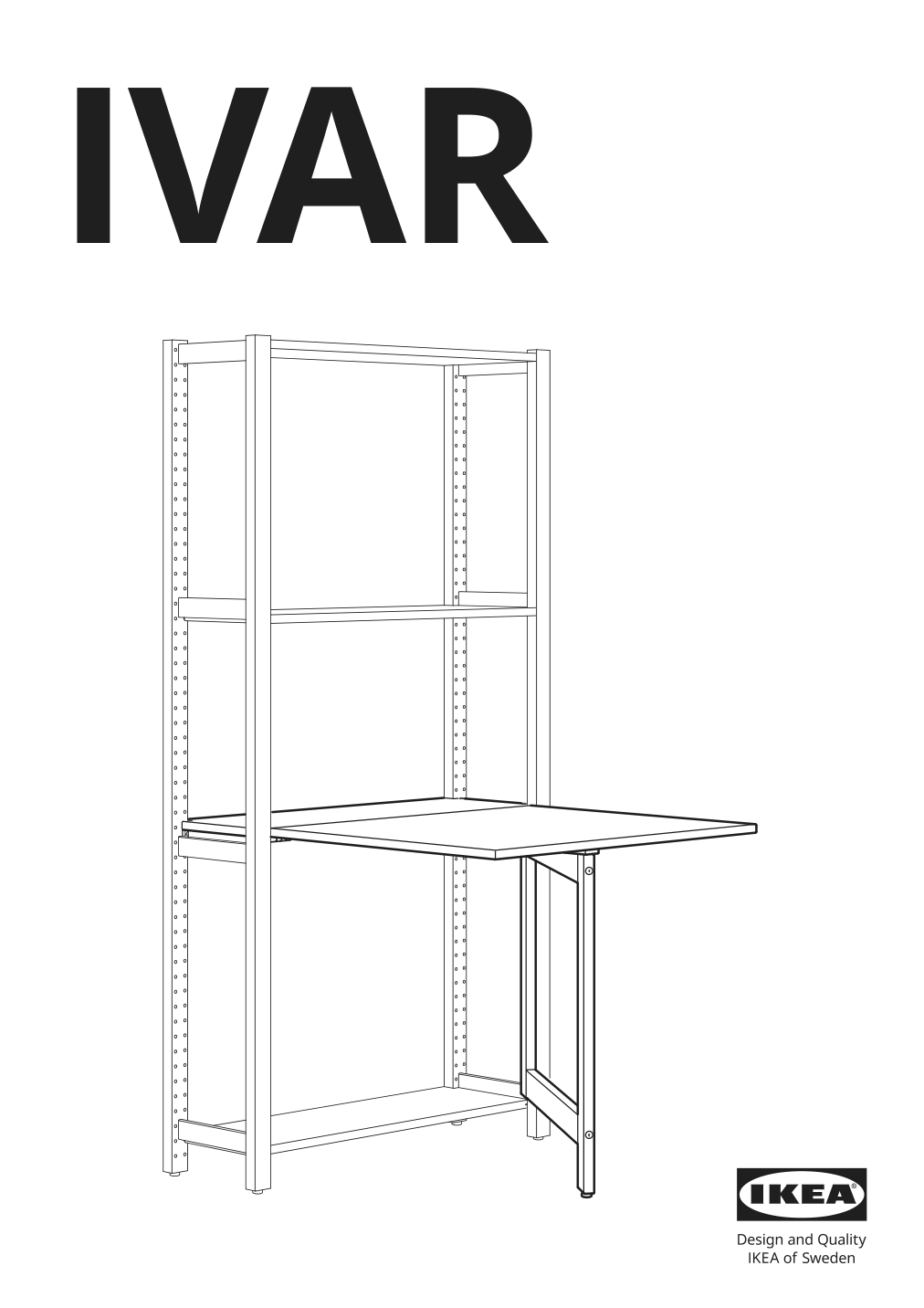 Assembly instructions for IKEA Ivar folding table pine | Page 1 - IKEA IVAR folding table 405.124.66