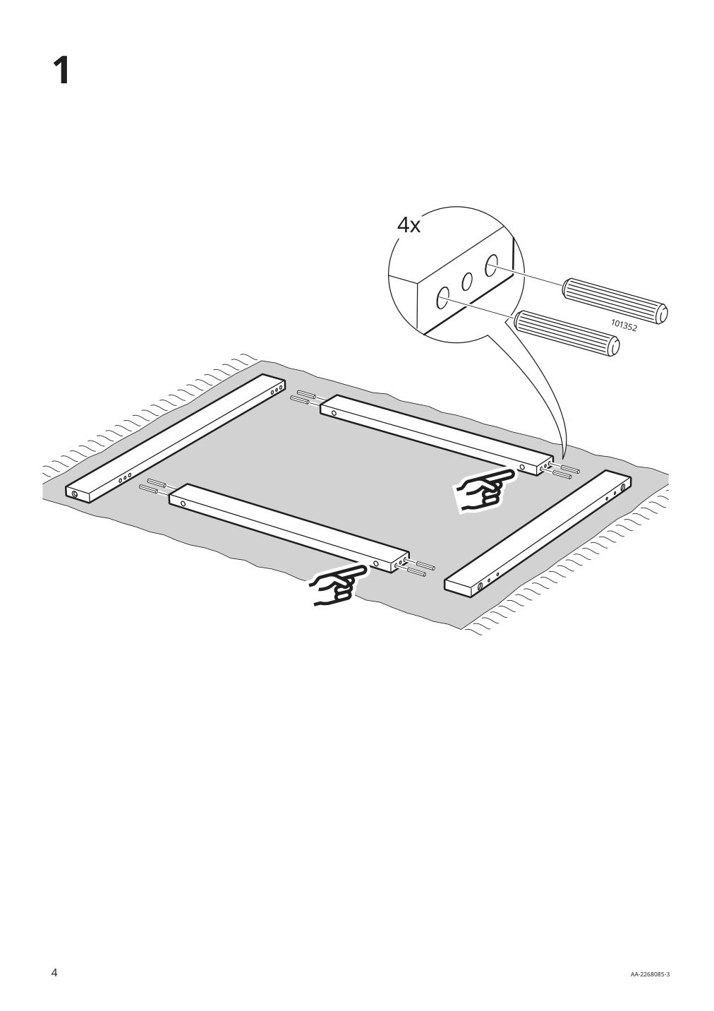 Assembly instructions for IKEA Ivar folding table pine | Page 4 - IKEA IVAR folding table 405.124.66