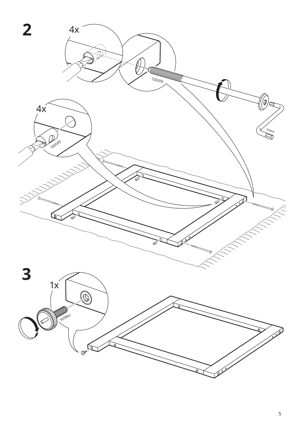 Assembly instructions for IKEA Ivar folding table pine | Page 5 - IKEA IVAR folding table 405.124.66