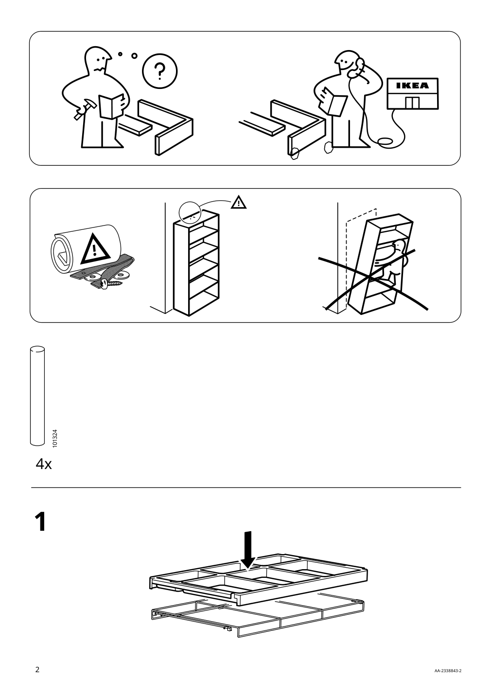 Assembly instructions for IKEA Ivar shelf dark gray felt | Page 2 - IKEA IVAR shelf unit with doors 395.078.71