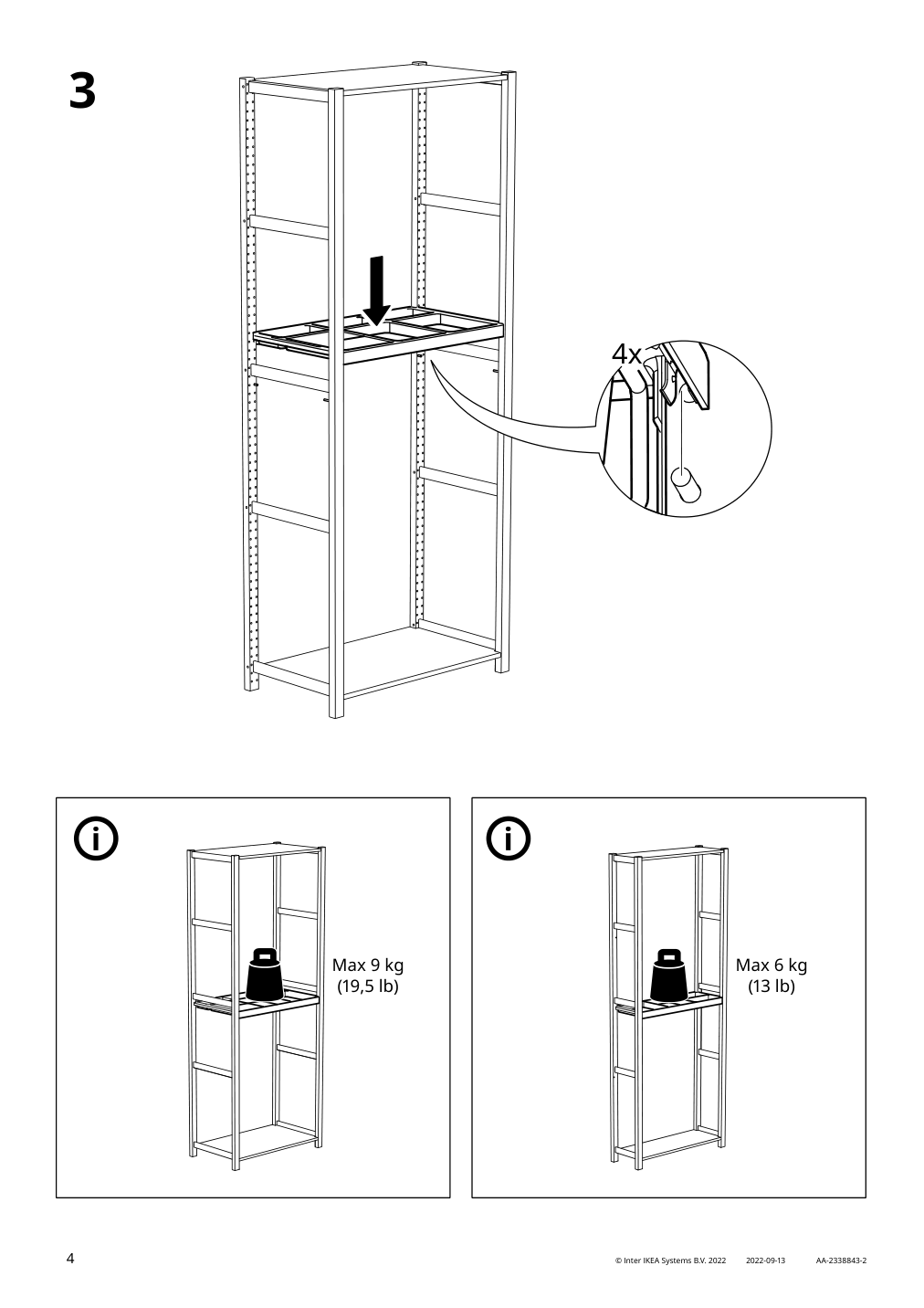 Assembly instructions for IKEA Ivar shelf dark gray felt | Page 4 - IKEA IVAR shelf 305.345.72