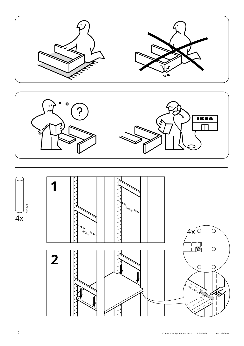 Assembly instructions for IKEA Ivar shelf white metal | Page 2 - IKEA IVAR shelf 505.669.82