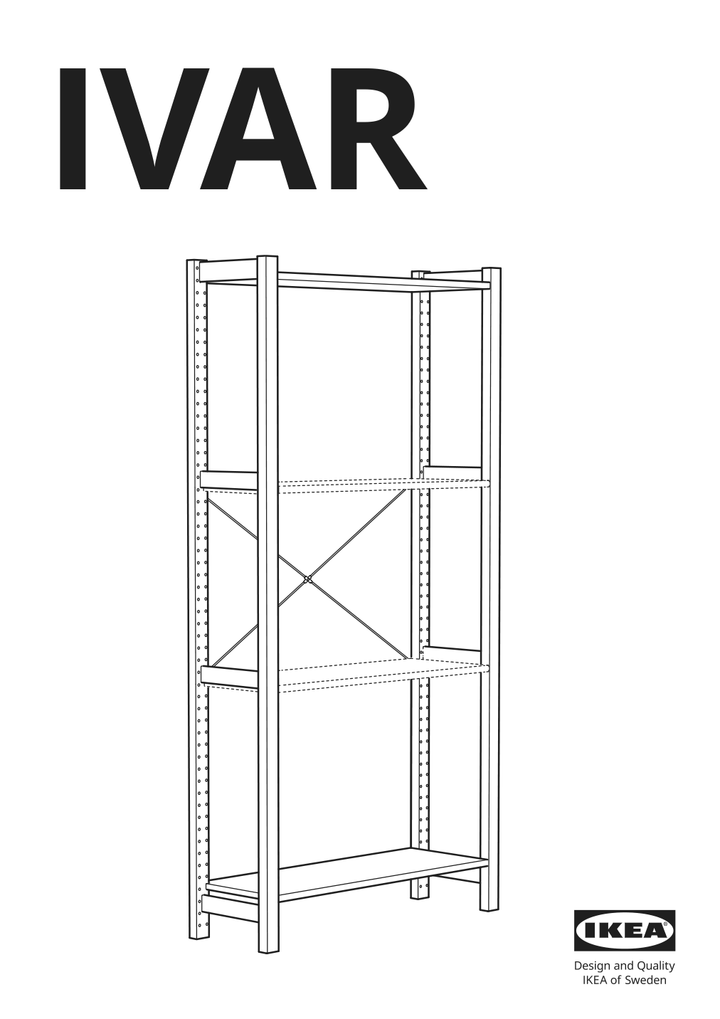 Assembly instructions for IKEA Ivar side unit | Page 1 - IKEA IVAR 2 section shelving unit 292.483.45