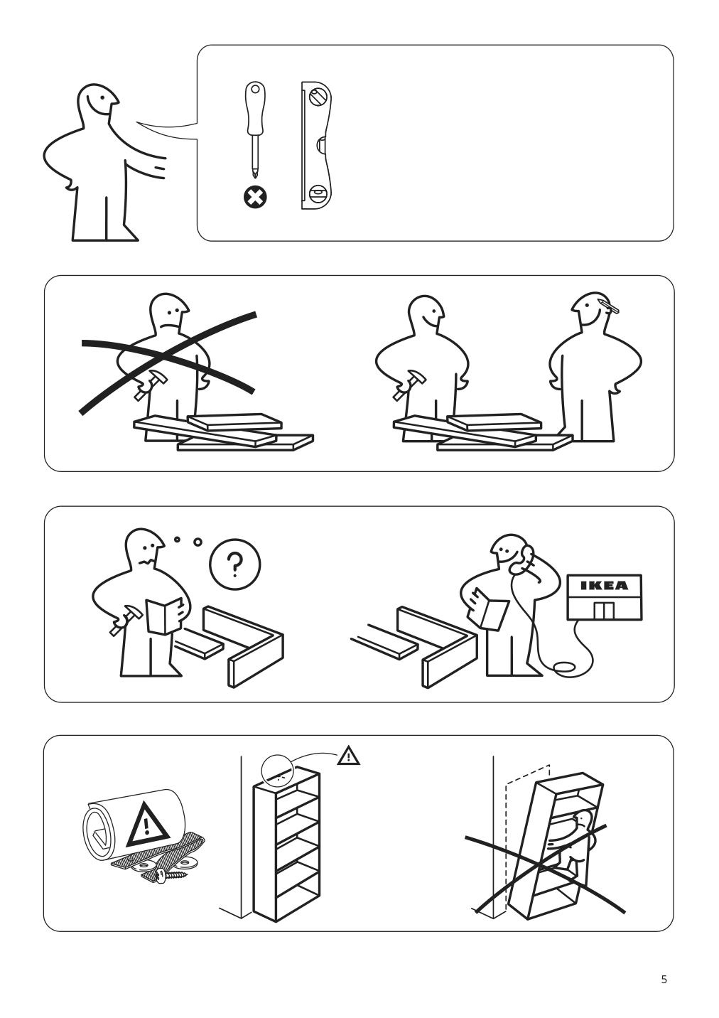 Assembly instructions for IKEA Ivar side unit | Page 5 - IKEA IVAR shelf unit with doors 195.078.67