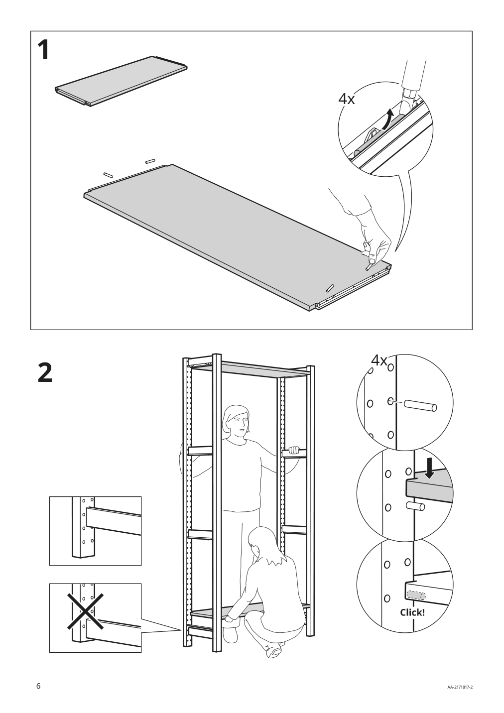 Assembly instructions for IKEA Ivar side unit | Page 6 - IKEA IVAR shelf unit with doors 395.078.71