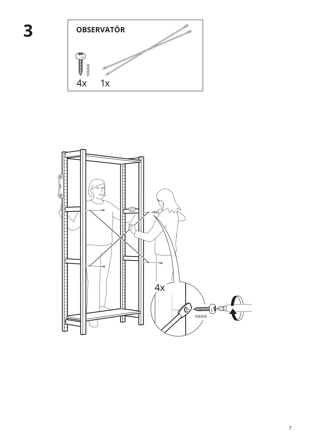 Assembly instructions for IKEA Ivar side unit | Page 7 - IKEA IVAR shelf unit with doors 395.078.71