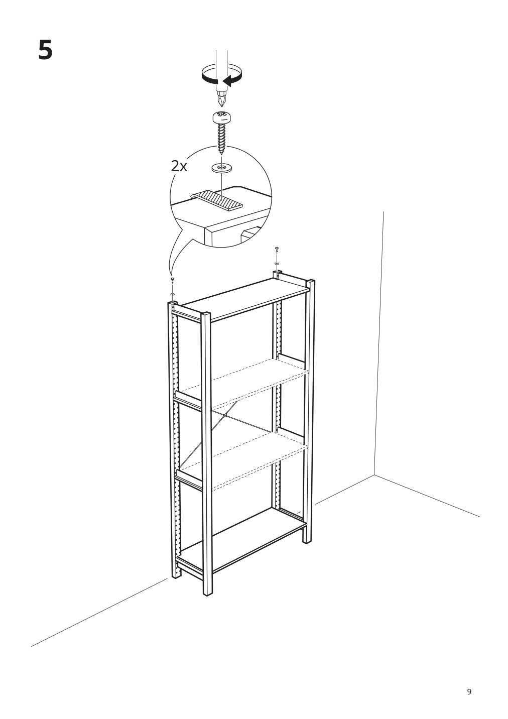 Assembly instructions for IKEA Ivar side unit | Page 9 - IKEA IVAR shelf unit with doors 195.078.67