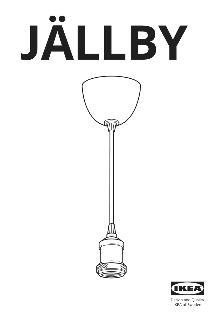 Assembly instructions for IKEA Jaellby cord set textile nickel plated | Page 1 - IKEA JÄLLBY / MOLNART pendant lamp with LED bulb 594.912.61