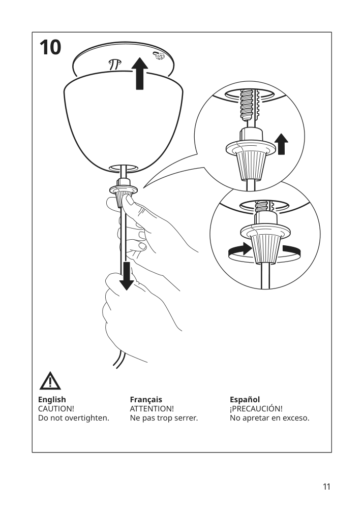 Assembly instructions for IKEA Jaellby cord set textile nickel plated | Page 11 - IKEA JÄLLBY / MOLNART pendant lamp with LED bulb 594.912.61