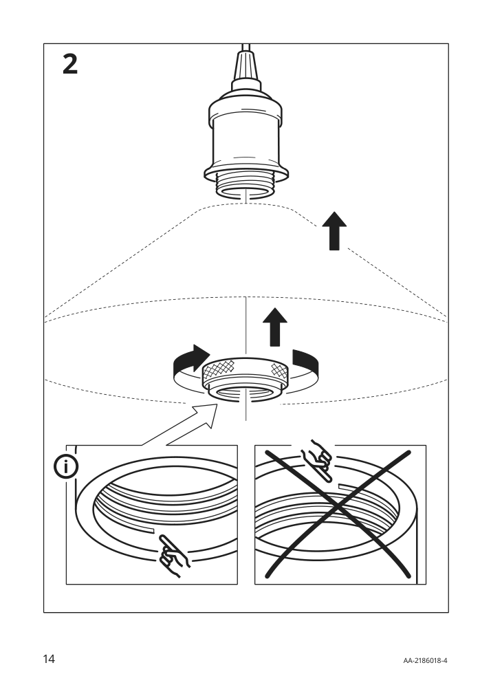 Assembly instructions for IKEA Jaellby cord set textile nickel plated | Page 14 - IKEA JÄLLBY / MOLNART pendant lamp with LED bulb 594.912.61