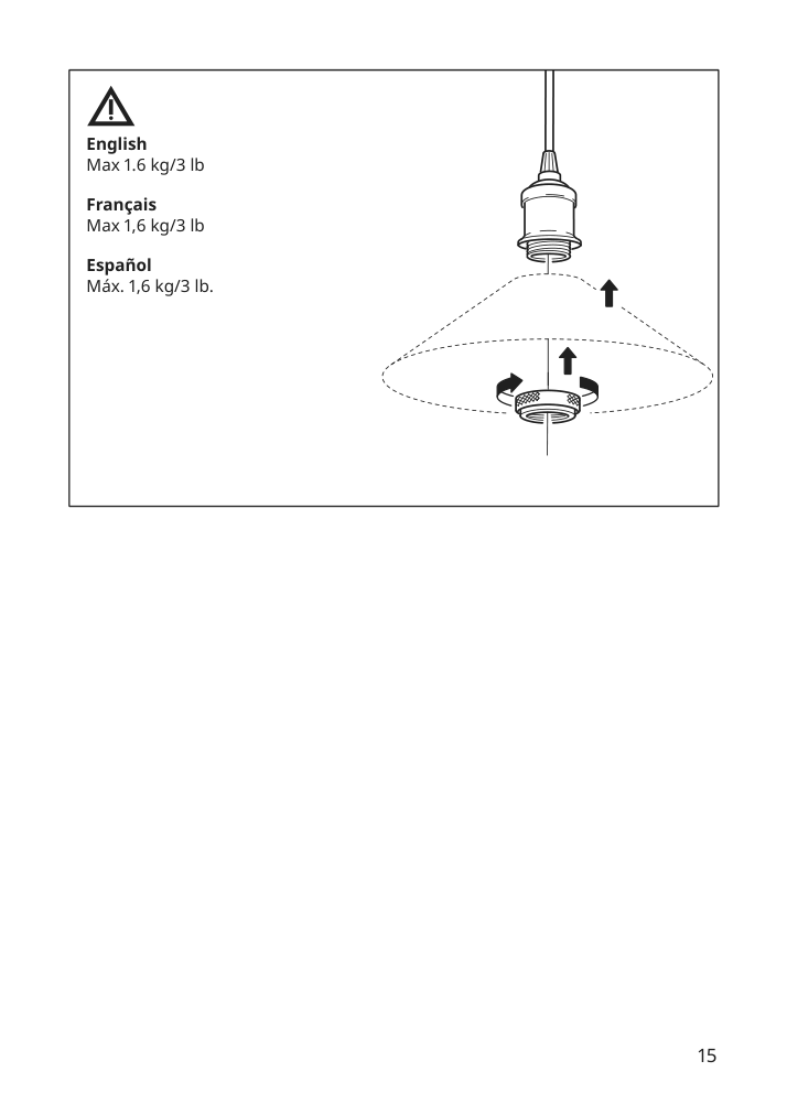 Assembly instructions for IKEA Jaellby cord set textile nickel plated | Page 15 - IKEA JÄLLBY / MOLNART pendant lamp with LED bulb 594.912.61