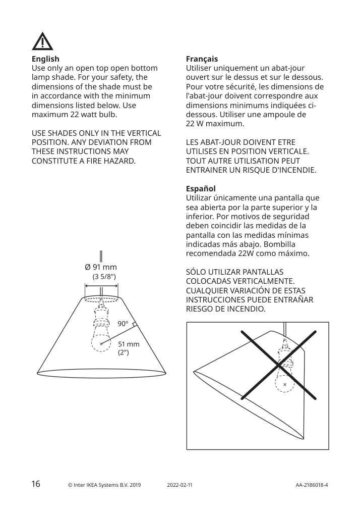 Assembly instructions for IKEA Jaellby cord set textile nickel plated | Page 16 - IKEA JÄLLBY / MOLNART pendant lamp with LED bulb 594.912.61