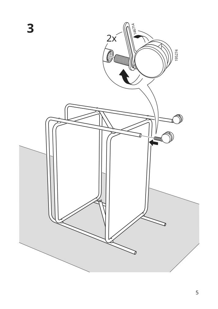 Assembly instructions for IKEA Jaerlasa side table on casters white | Page 5 - IKEA JÄRLÅSA side table on casters 005.543.83