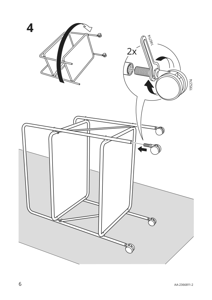 Assembly instructions for IKEA Jaerlasa side table on casters white | Page 6 - IKEA JÄRLÅSA side table on casters 005.543.83