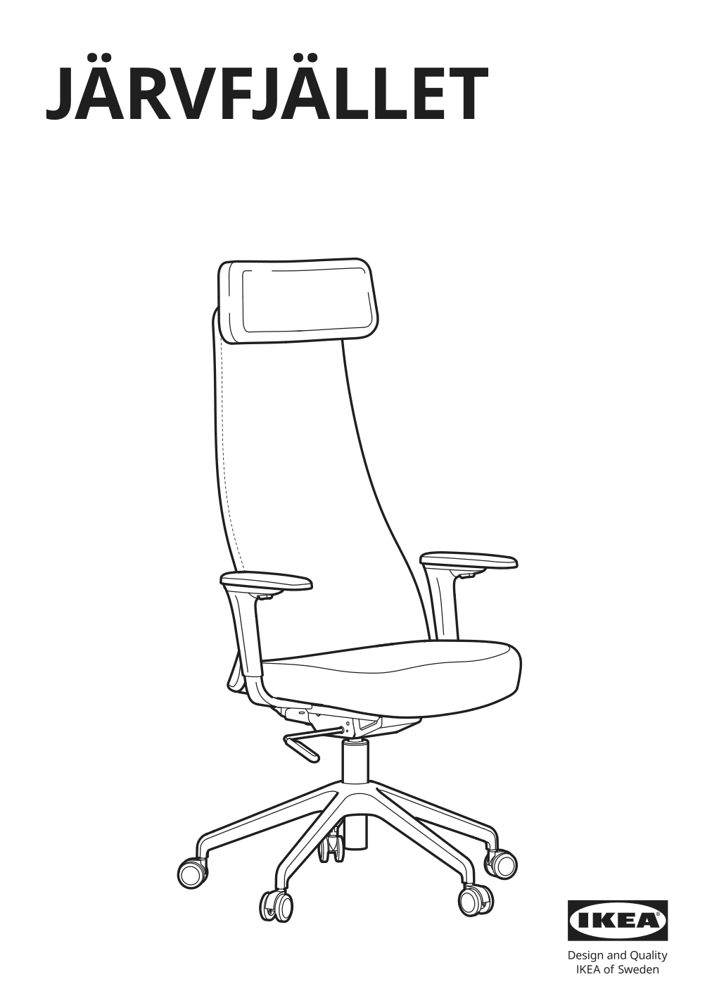 Assembly instructions for IKEA Jaervfjaellet office chair with armrests grann white | Page 1 - IKEA JÄRVFJÄLLET office chair with armrests 405.218.52