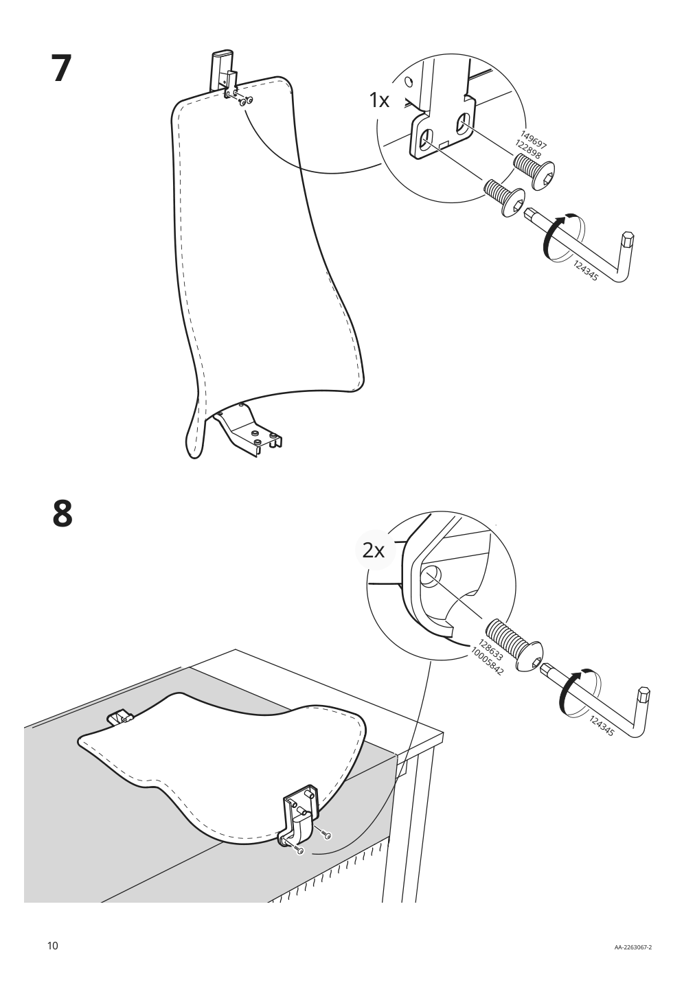 Assembly instructions for IKEA Jaervfjaellet office chair with armrests grann white | Page 10 - IKEA JÄRVFJÄLLET office chair with armrests 405.218.52