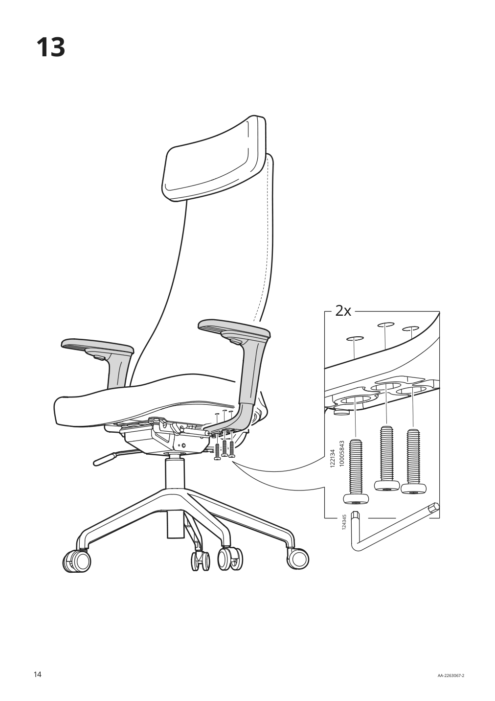 Assembly instructions for IKEA Jaervfjaellet office chair with armrests grann white | Page 14 - IKEA JÄRVFJÄLLET office chair with armrests 405.218.52