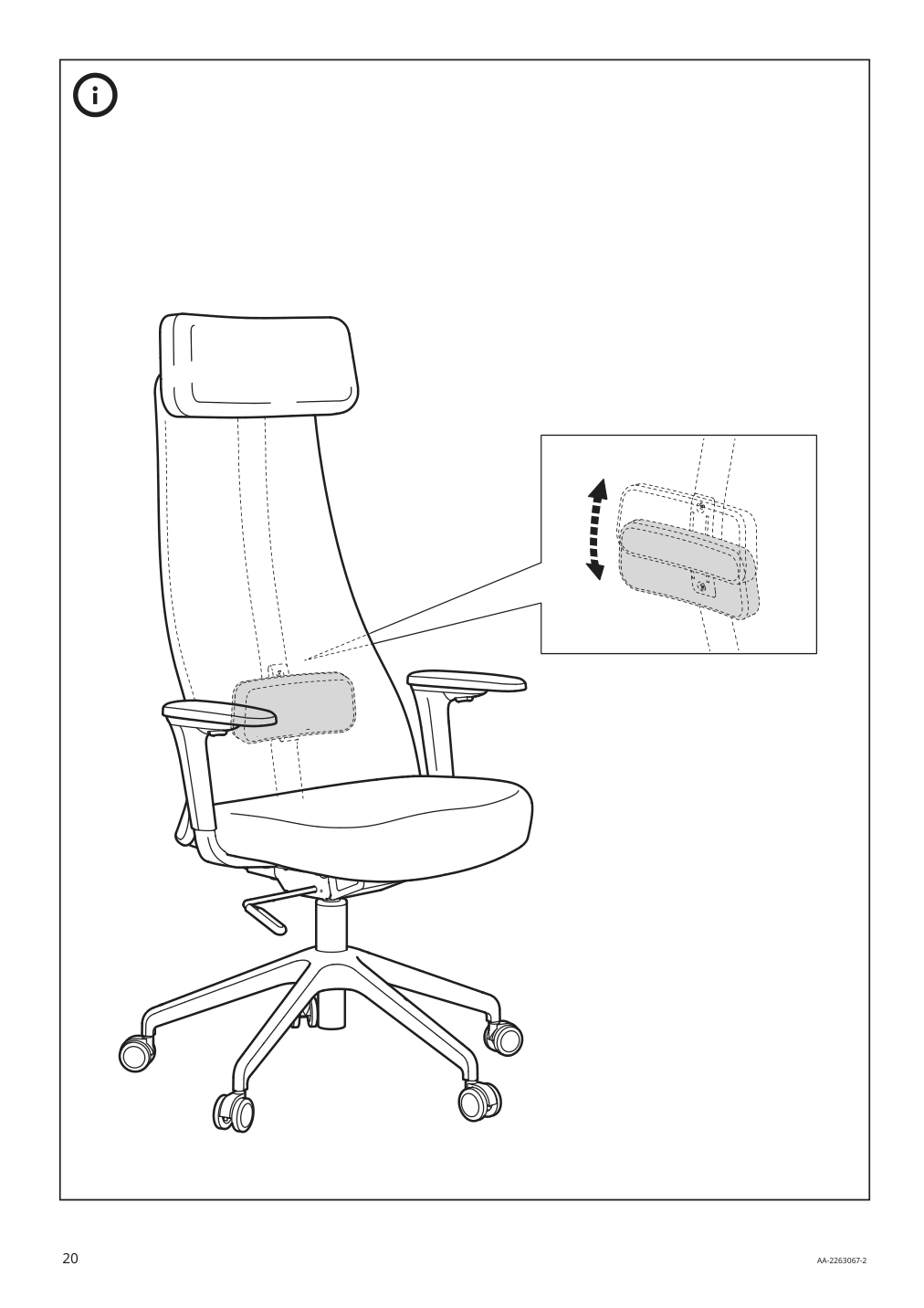 Assembly instructions for IKEA Jaervfjaellet office chair with armrests grann white | Page 20 - IKEA JÄRVFJÄLLET office chair with armrests 405.218.52