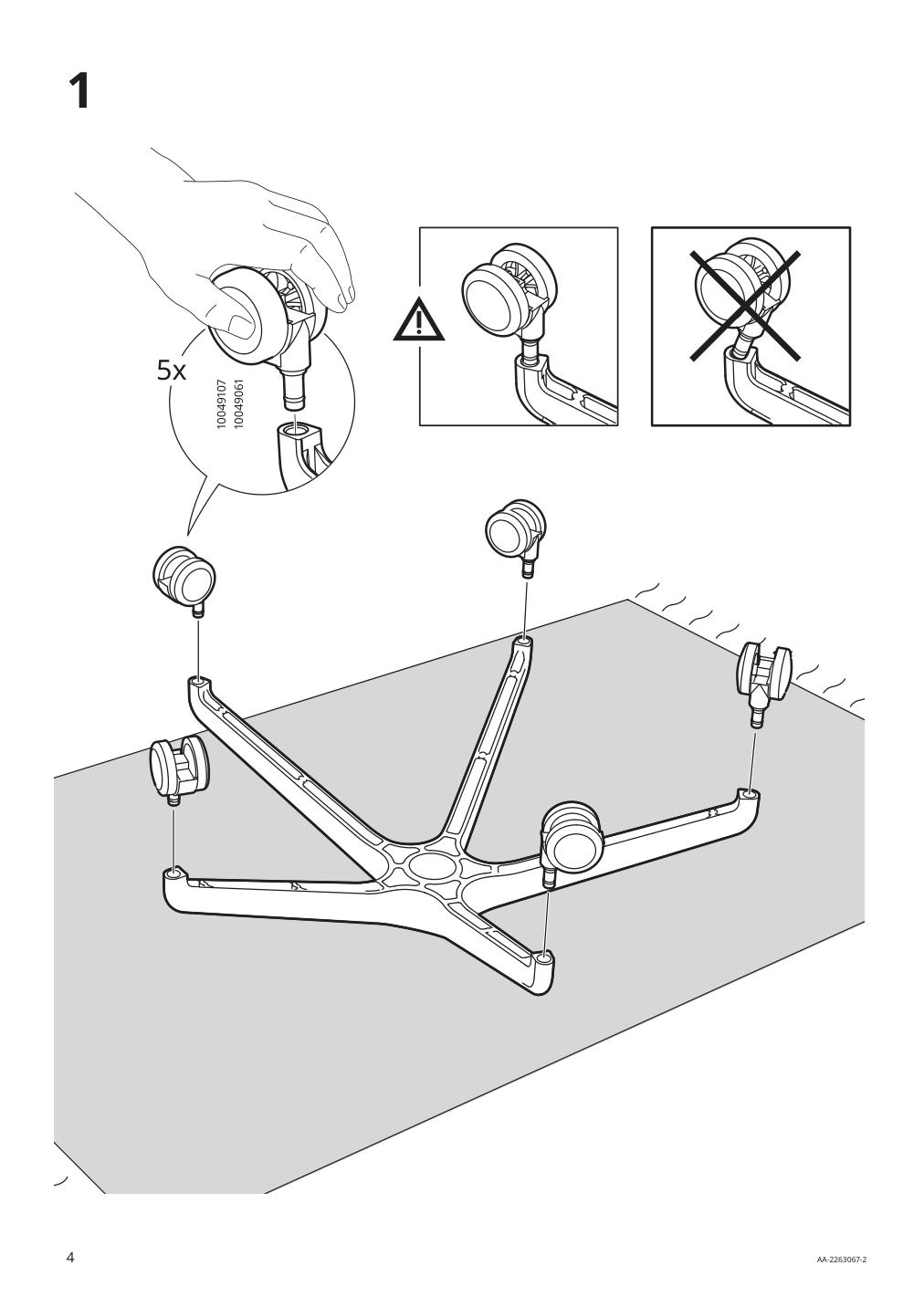 Assembly instructions for IKEA Jaervfjaellet office chair with armrests grann white | Page 4 - IKEA JÄRVFJÄLLET office chair with armrests 405.218.52