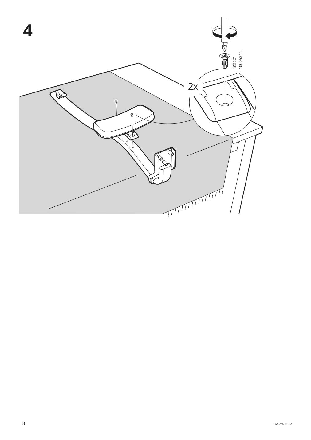 Assembly instructions for IKEA Jaervfjaellet office chair with armrests grann white | Page 8 - IKEA JÄRVFJÄLLET office chair with armrests 405.218.52