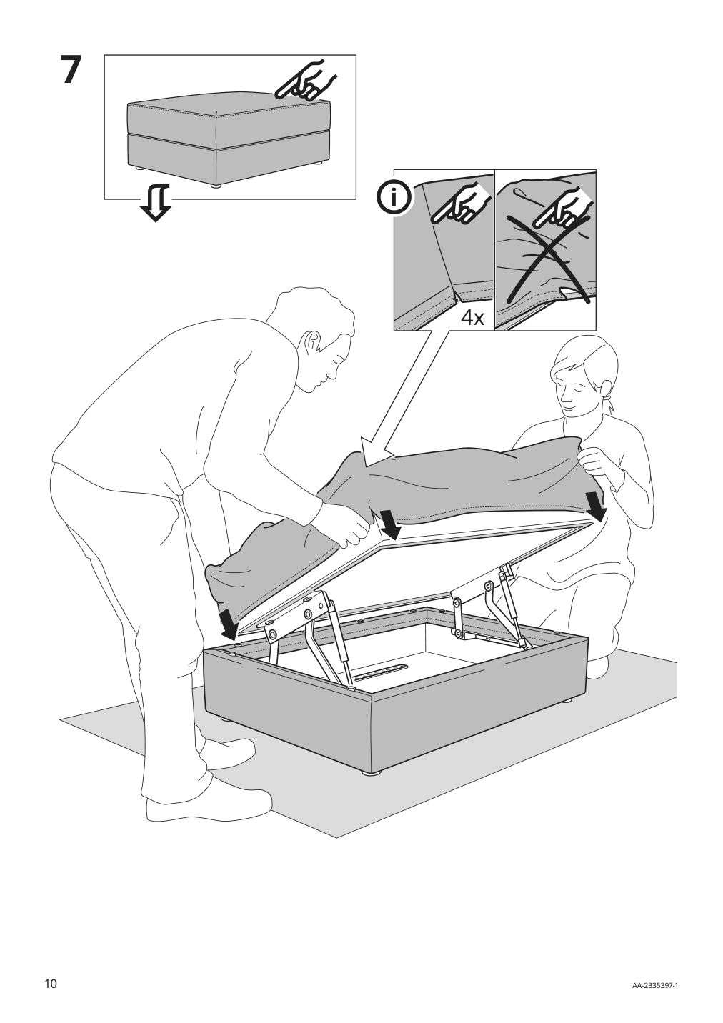 Assembly instructions for IKEA Jaettebo 1 5 seat module with storage | Page 10 - IKEA JÄTTEBO 4.5-seat mod sofa w chaise 794.714.03