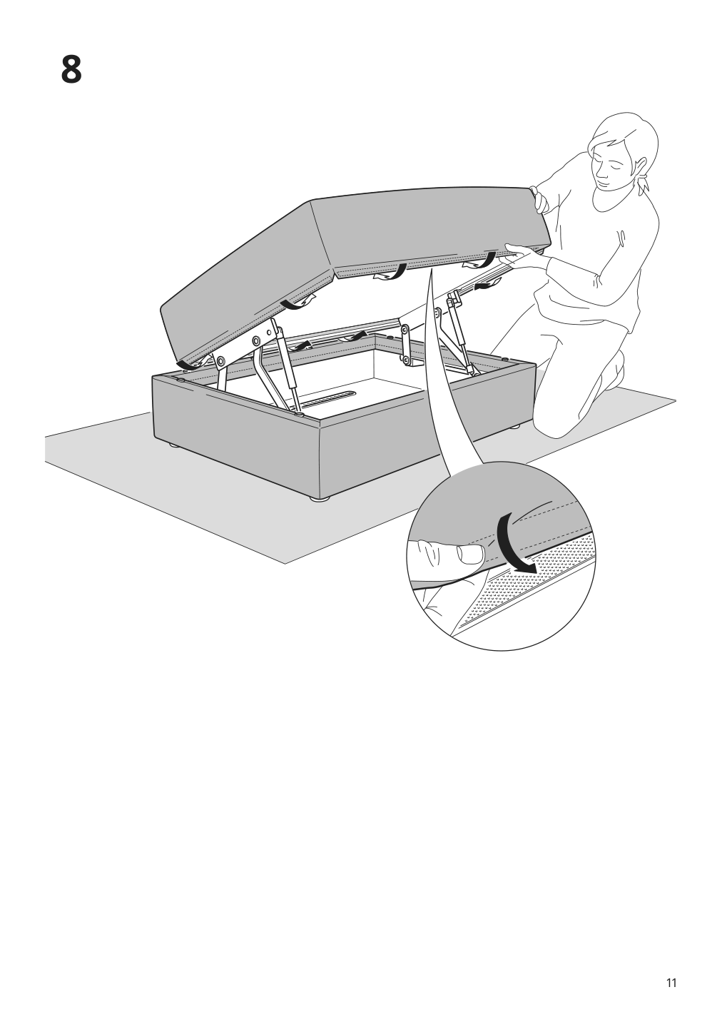 Assembly instructions for IKEA Jaettebo 1 5 seat module with storage | Page 11 - IKEA JÄTTEBO 2.5-seat mod sofa w chaise 494.694.87